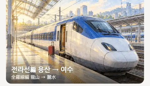 「カイの列車旅」の一覧。全羅線編の見出しの絵